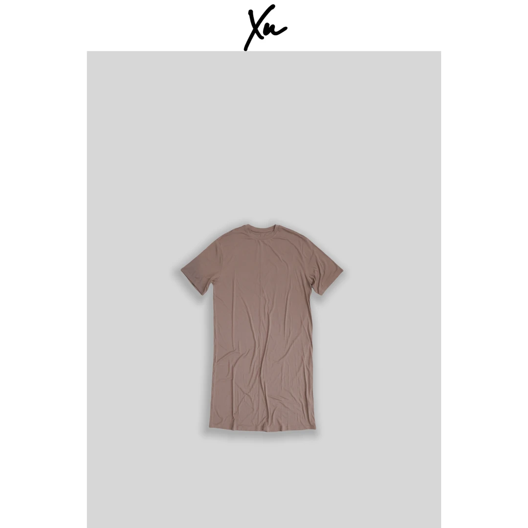 XU STUDIO 精纺肤感 松弛廓形短袖连衣裙