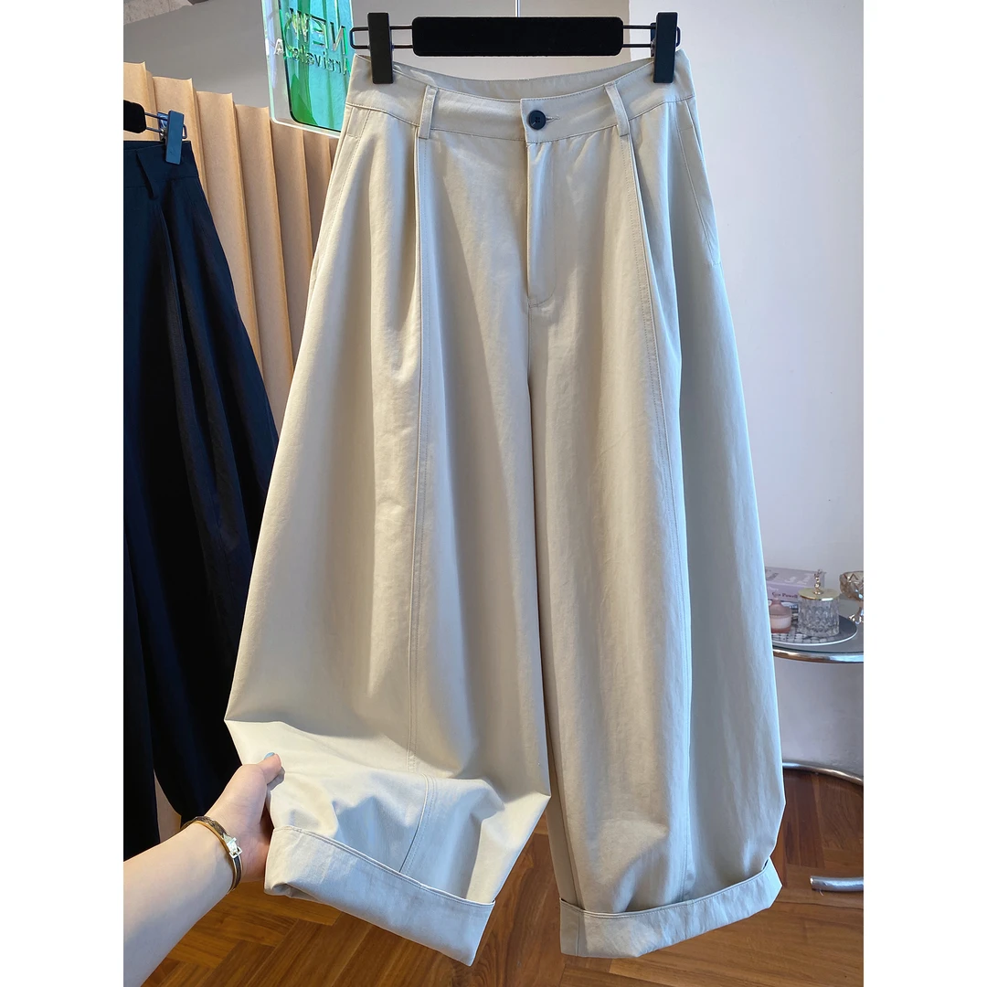 胖妹妹200斤大码韩国高级感直筒休闲裤女秋季宽松百搭阔腿裤长裤