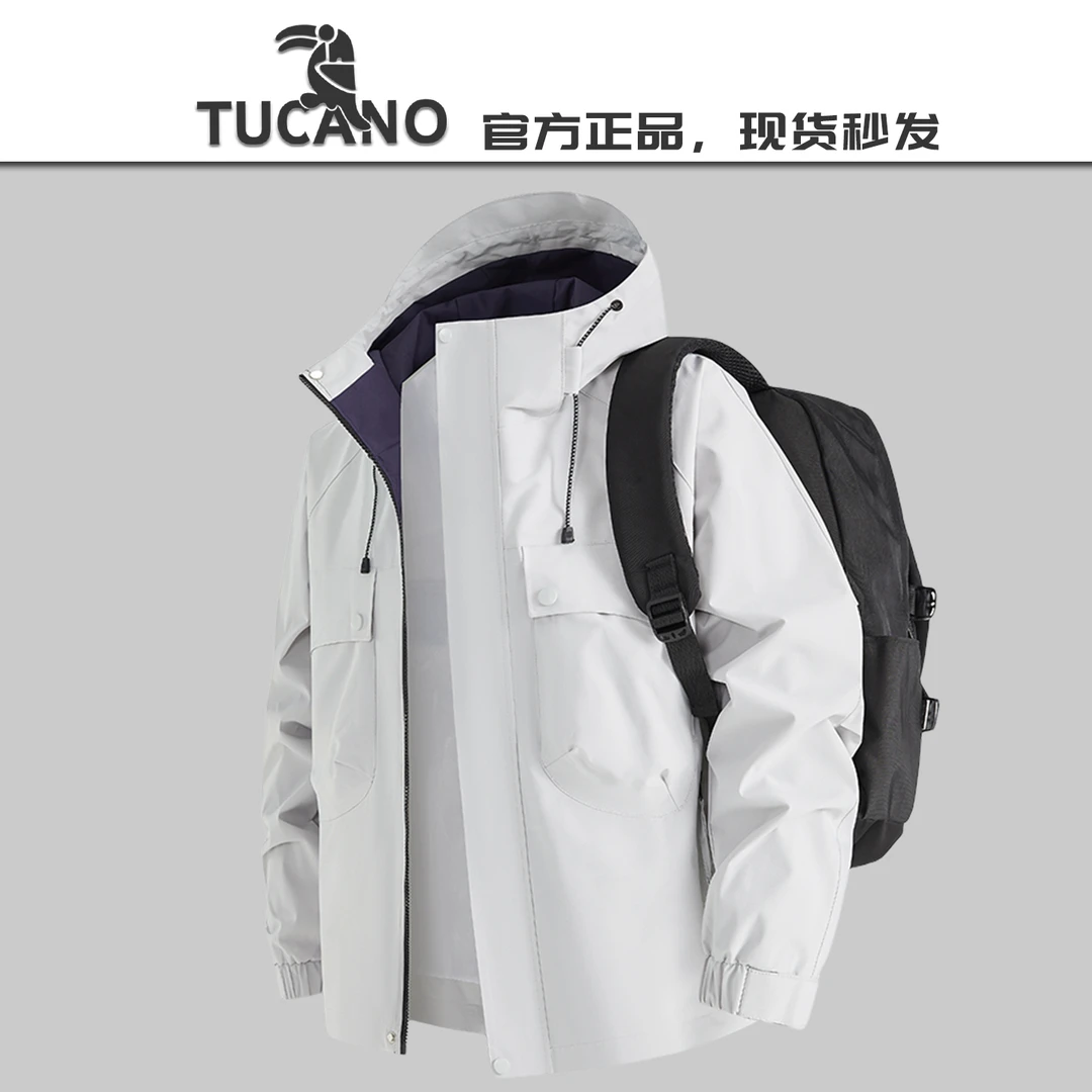 啄木鸟【官方】户外冲锋衣2025新款防风防暴雨登山服薄款夹克外套男