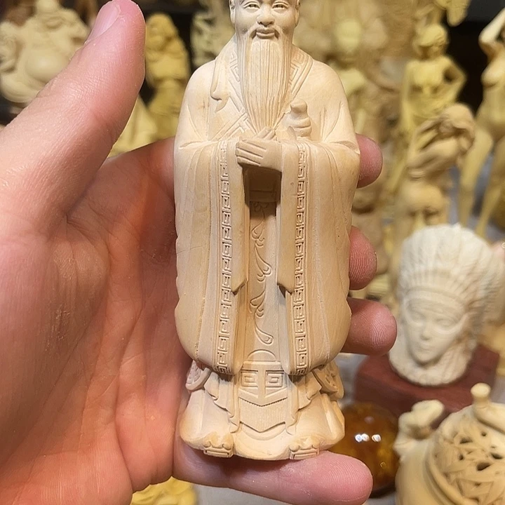 黄杨木小瑕疵孔子