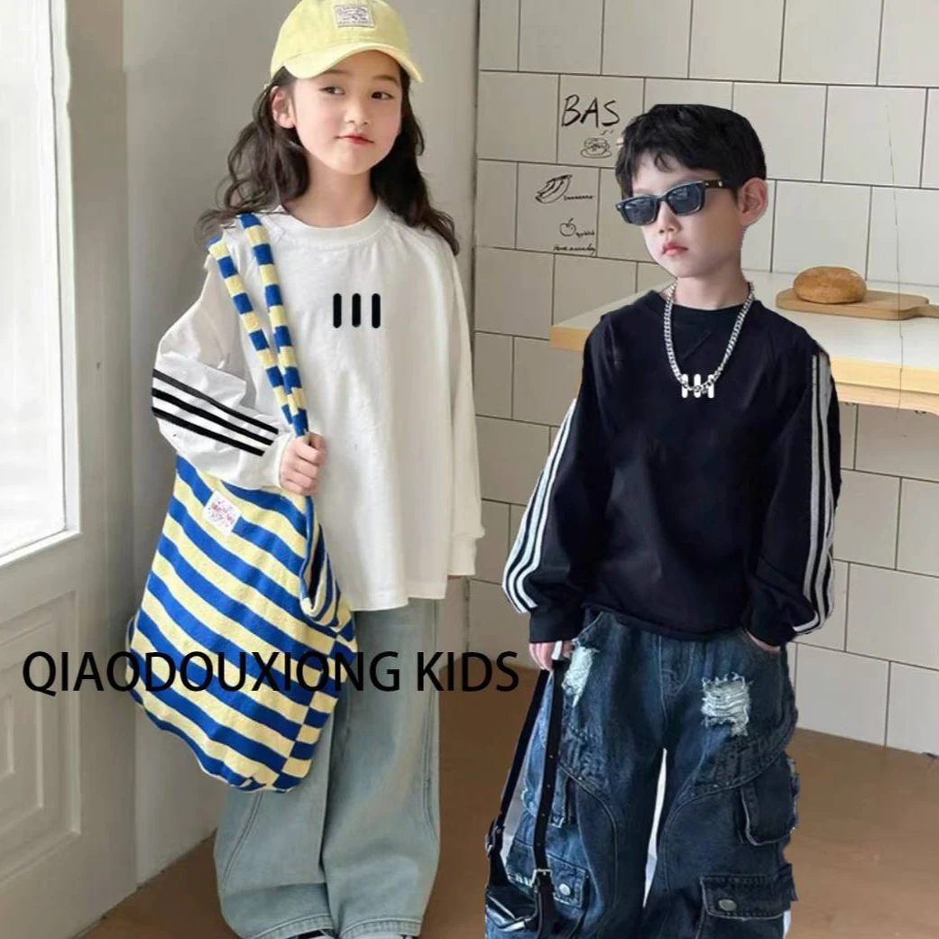 儿童长袖T恤棉打底衫春季新款男女童韩版百搭上衣宝宝衣服童装