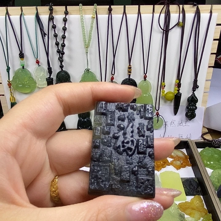 蛇纹石玉合金颈饰78