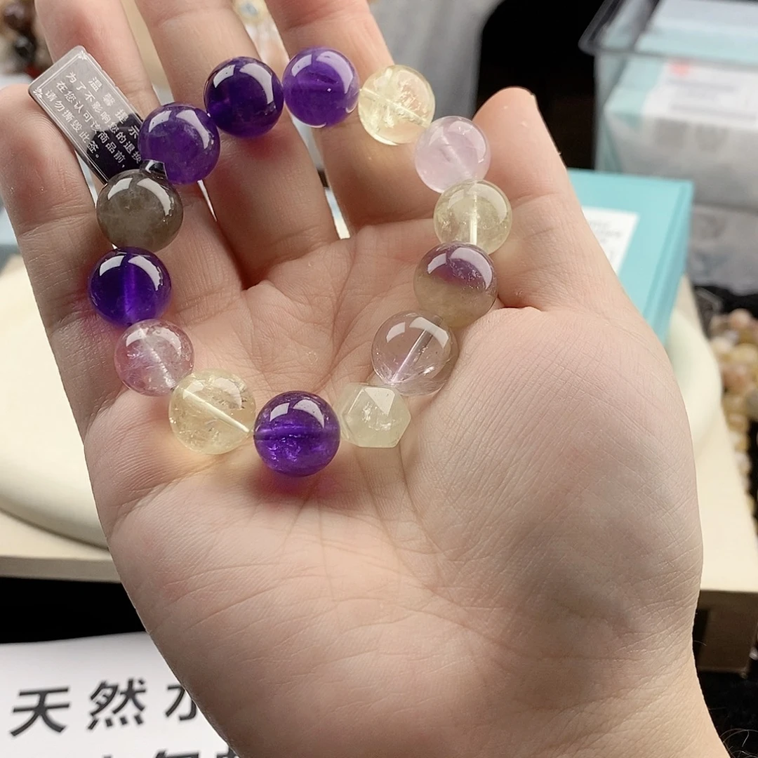银S925镀金镶嵌水晶手链