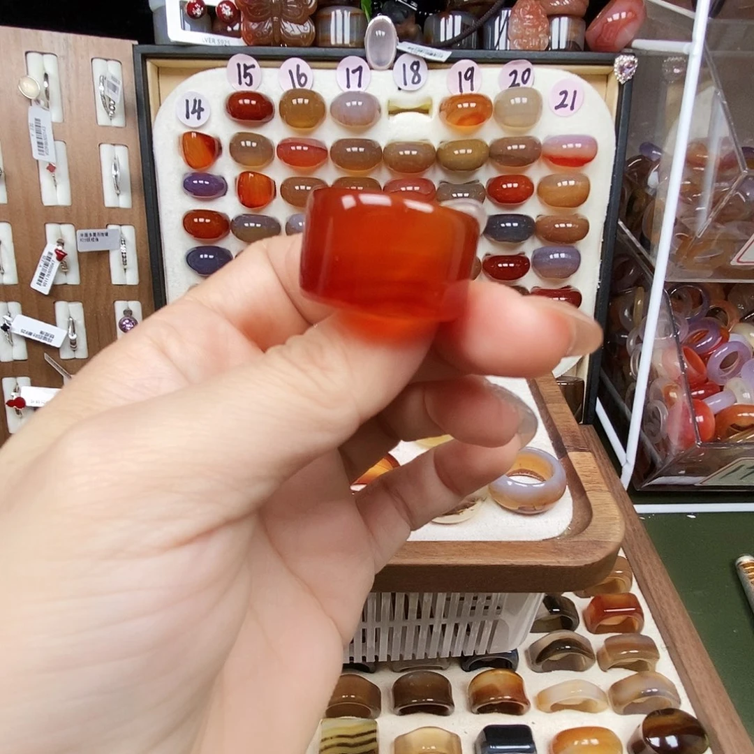 月***弯玛瑙/玉髓合金戒指