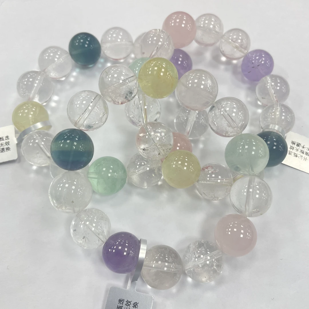 【书记甄选】原创五行水晶单圈手链 多样性发一件 约14mm 7252DX