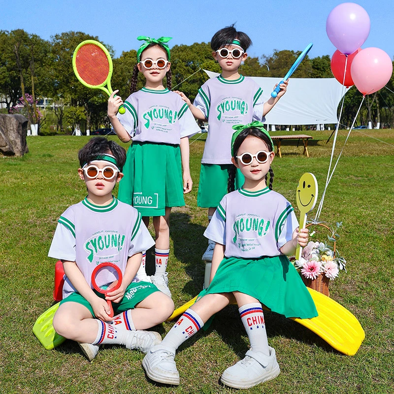 幼儿园班服啦啦队服小学生校服六一儿童演出服夏装大班演出服童装