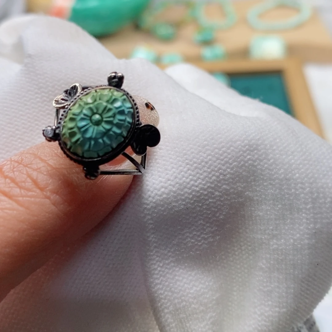 绿松石颈饰银S925镶嵌一*松