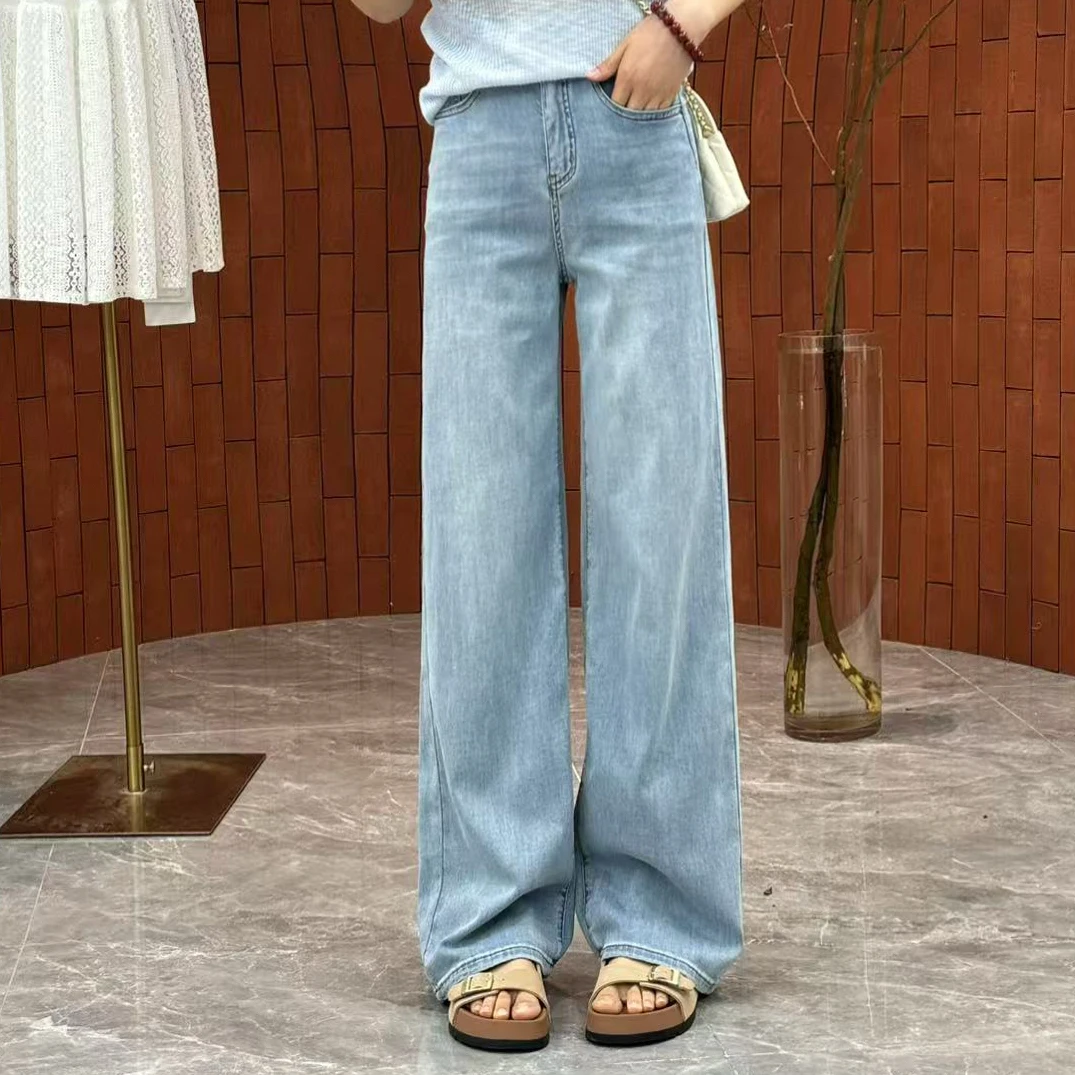 只出不进 女装高腰阔腿裤5-13夏季2025新款舒适百搭直筒长裤32831