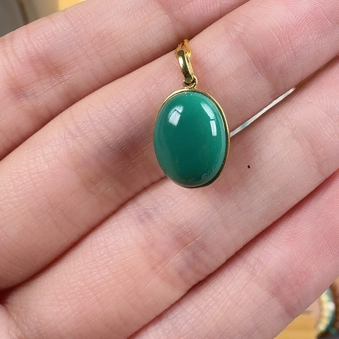 绿松石18K金镶嵌珠宝奇石