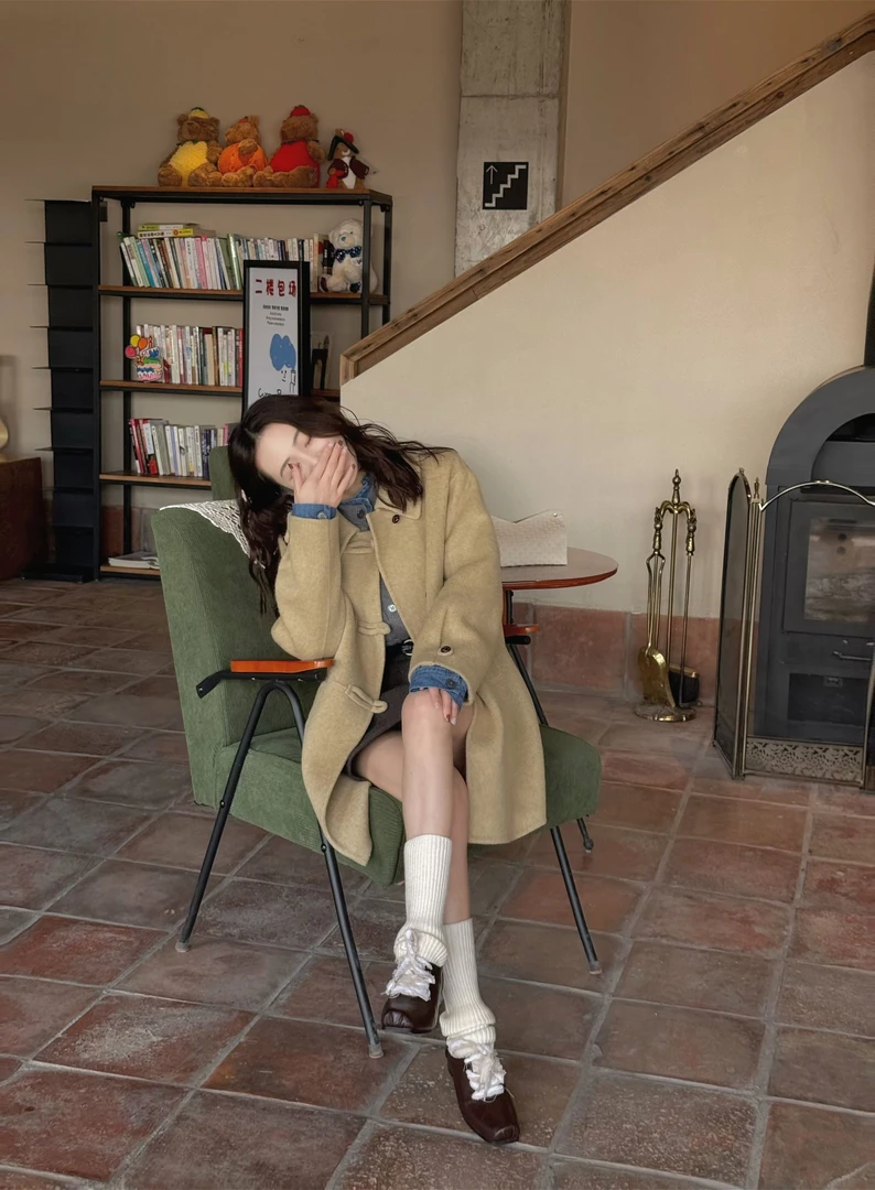 张肖肖秋季新款韩版洋气百搭小个子定制简约时尚羊毛大衣31415