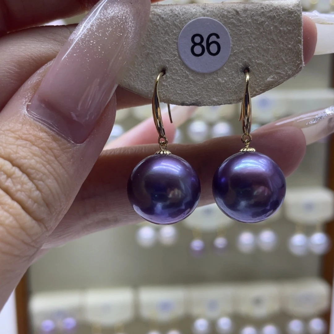 淡水珍珠耳饰18K金镶嵌