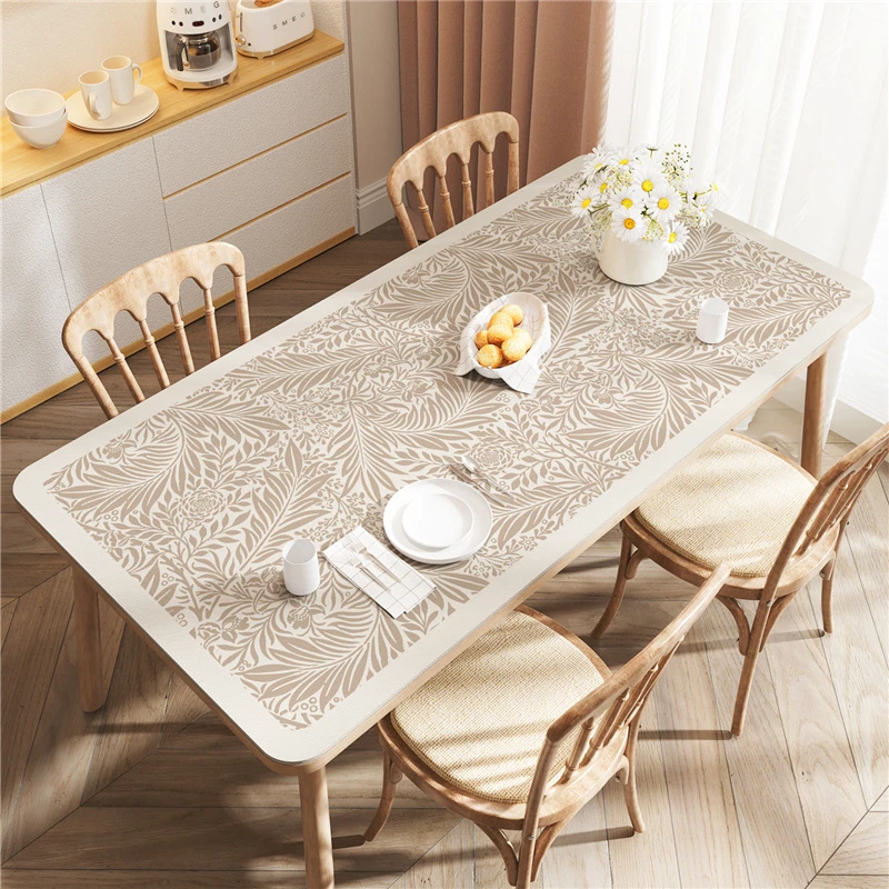 皮革桌布美式复古餐桌桌垫防水防油免洗防烫侘寂风高级感茶几台布