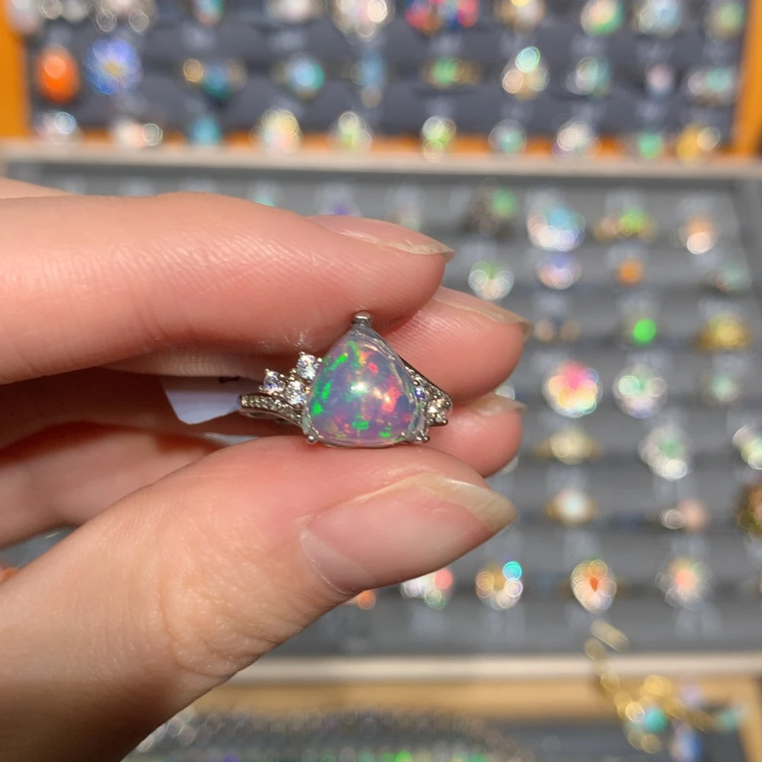 银S925镶嵌欧泊戒指t