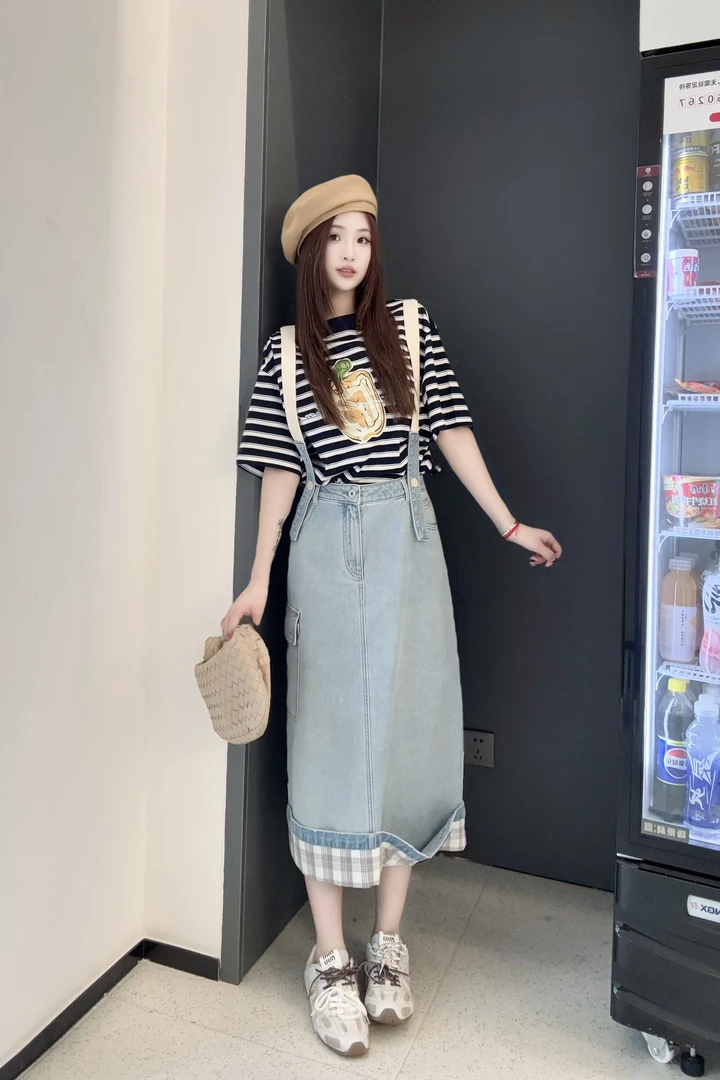 JR半裙｜时尚设计感翻边猫须工艺百搭半裙200195