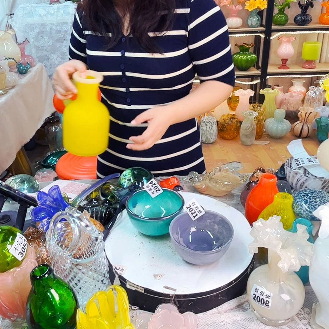 琉璃琉璃花瓶艺术品不完美瑕疵