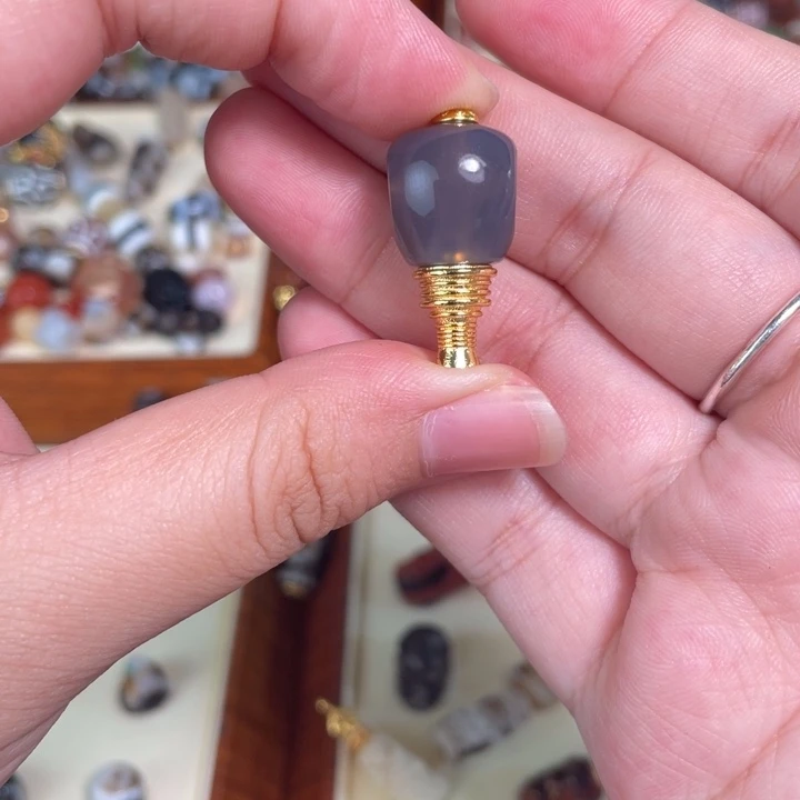 玛瑙/玉髓未镶嵌颈饰25三通紫冰