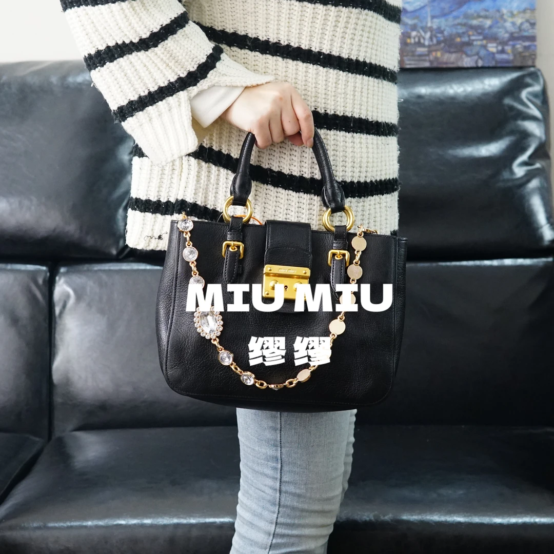 95新 MIU MIU/缪缪 miumiu/黑金单肩包/BB01511041/1041