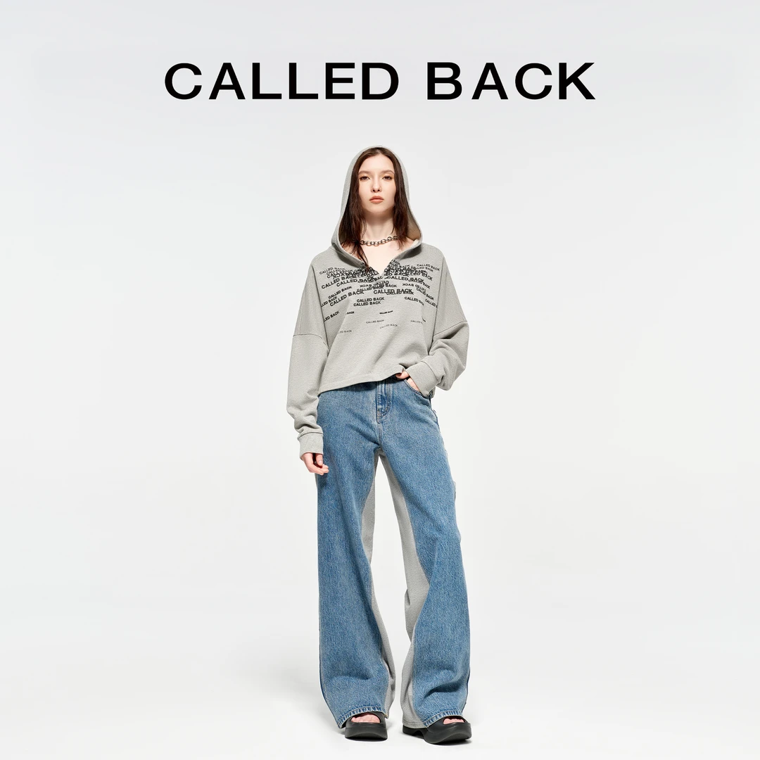 CALLED BACK2024秋季新款牛仔拼接直筒裤休闲显瘦舒适240629