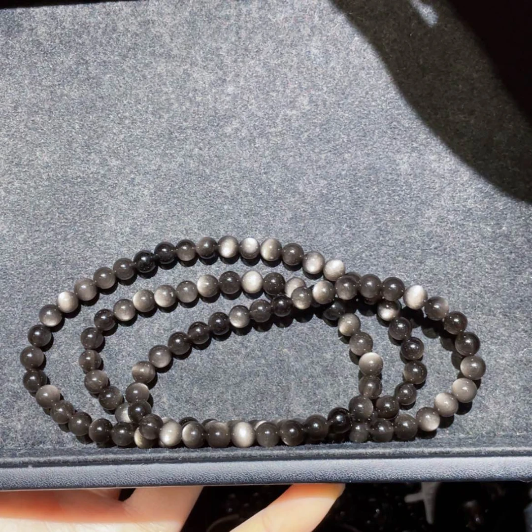 【闪购商品】黑曜岩手链未镶嵌晓**学