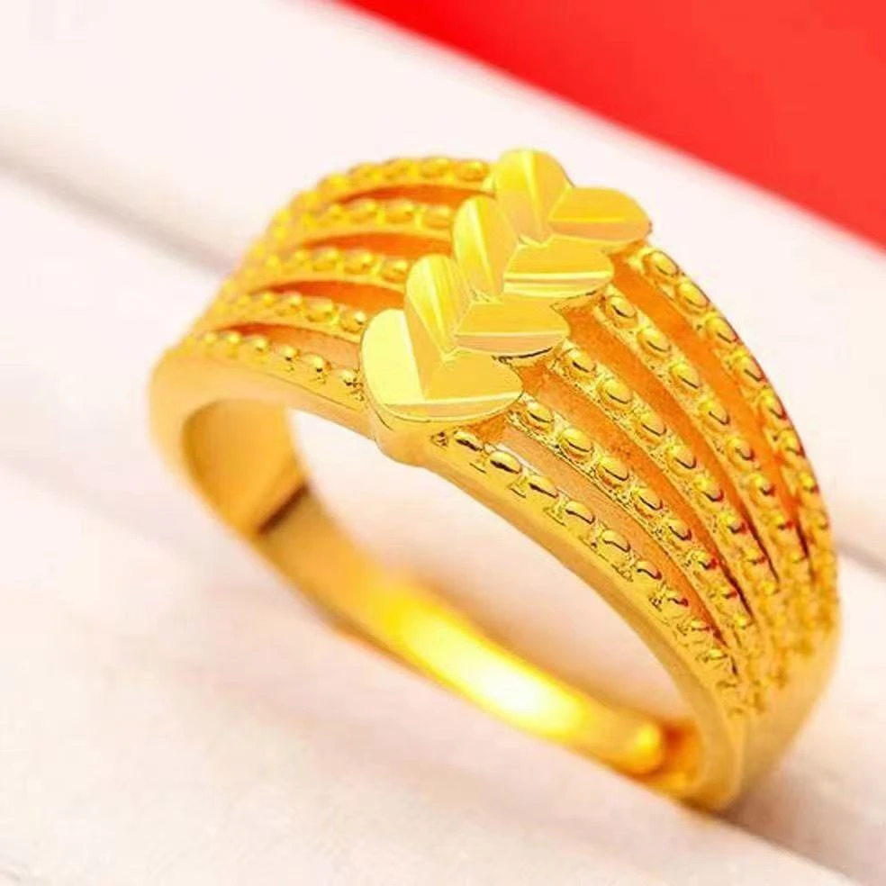 铜合金戒指 指环心连心爱心开口戒指