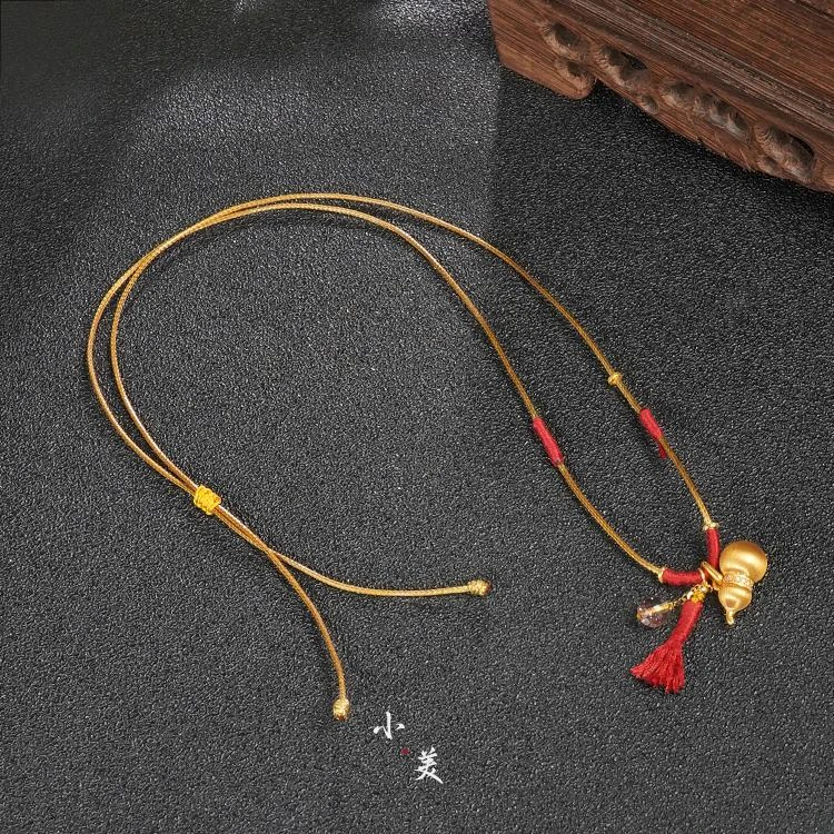 18K金超七葫芦流苏项链（多样性发货） G8936