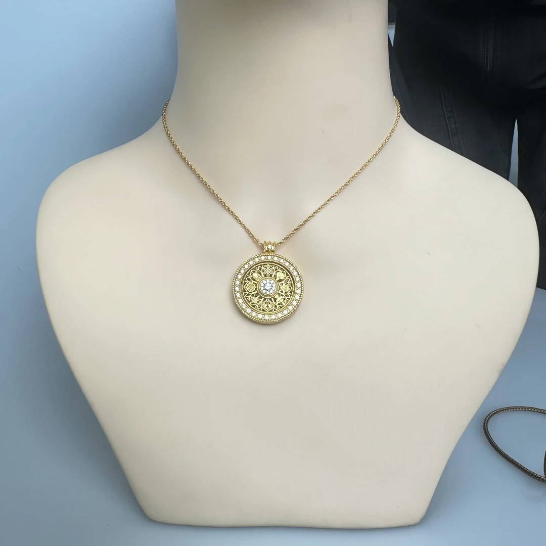 铜合金锆石吊坠 【YINYAO】原单设计八宝罗盘内旋轻奢吊坠