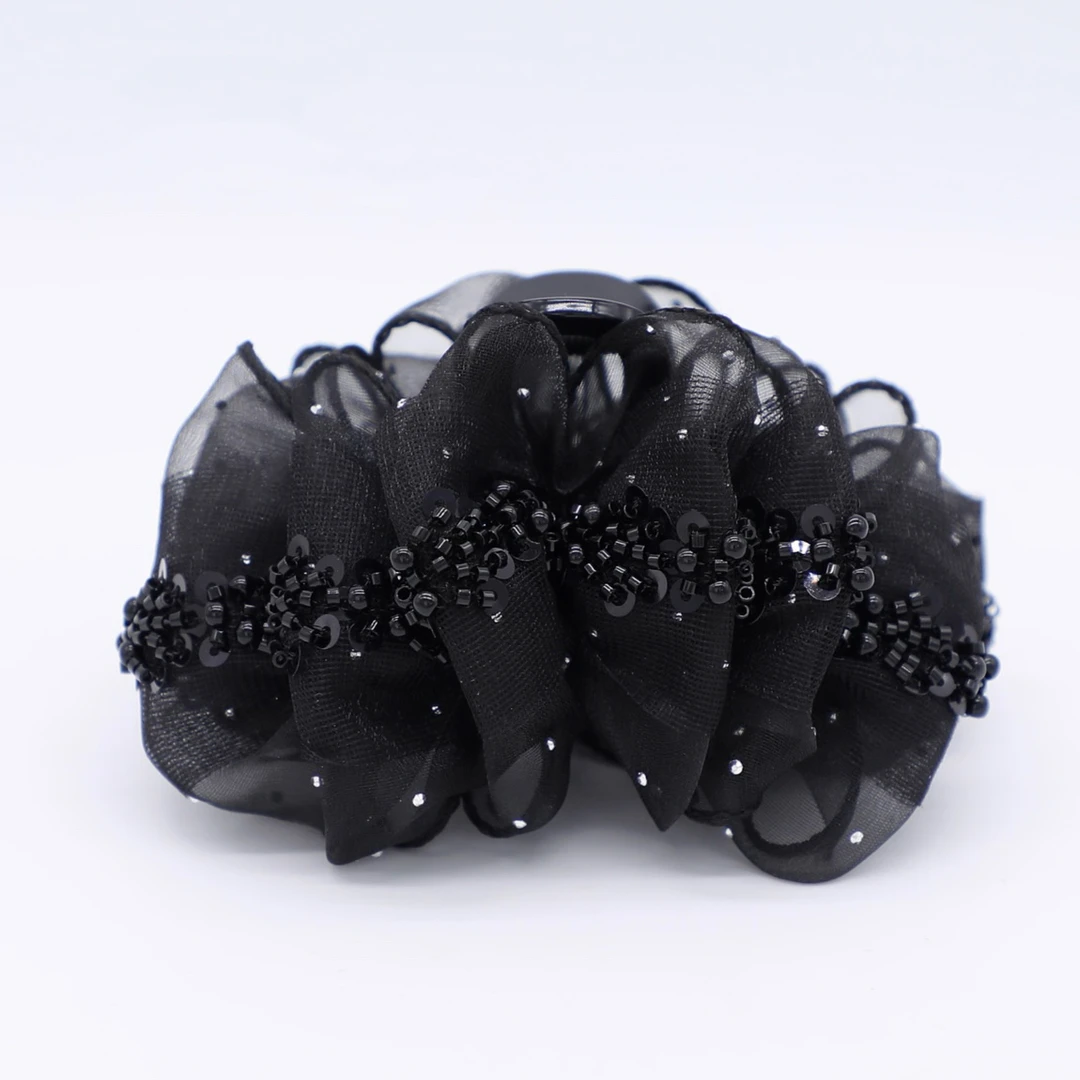 高级感气质网纱泡泡抓夹优雅精致盘发夹子女发夹发饰头饰网红爆款