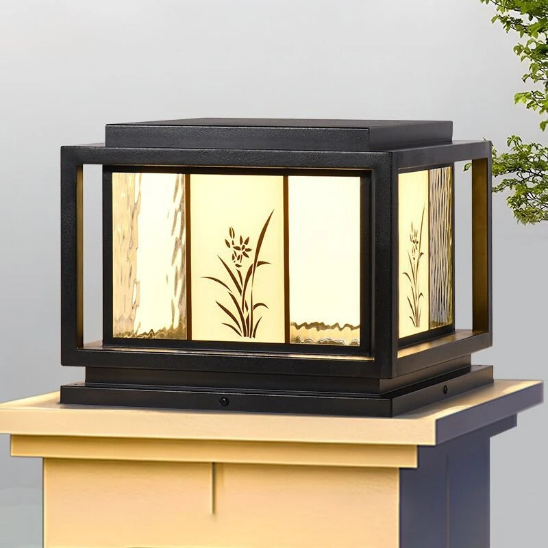 中式现代太阳能柱头户外庭院防水别墅大门围墙防尘花园柱子门柱灯