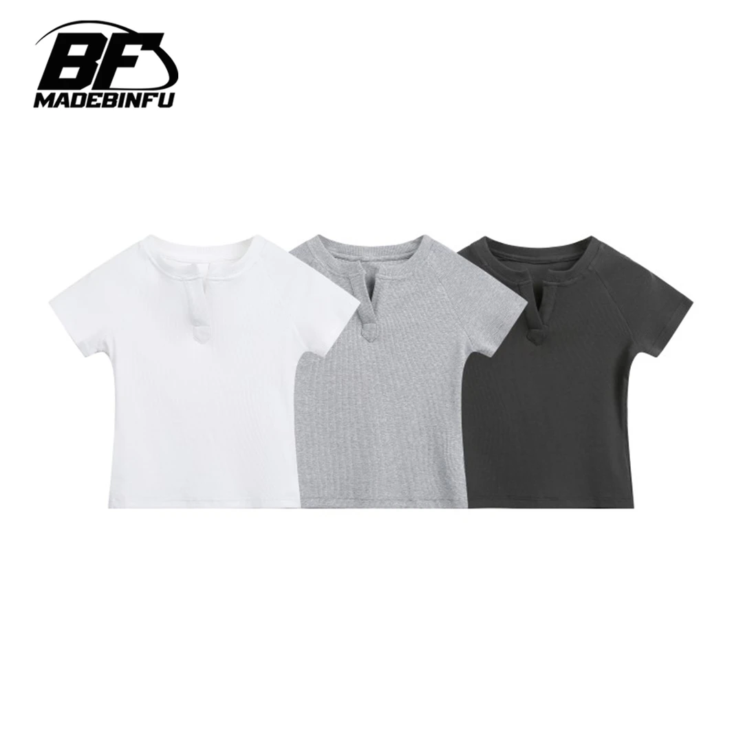 BINFU 夏季显瘦修身女款辣妹短袖T恤