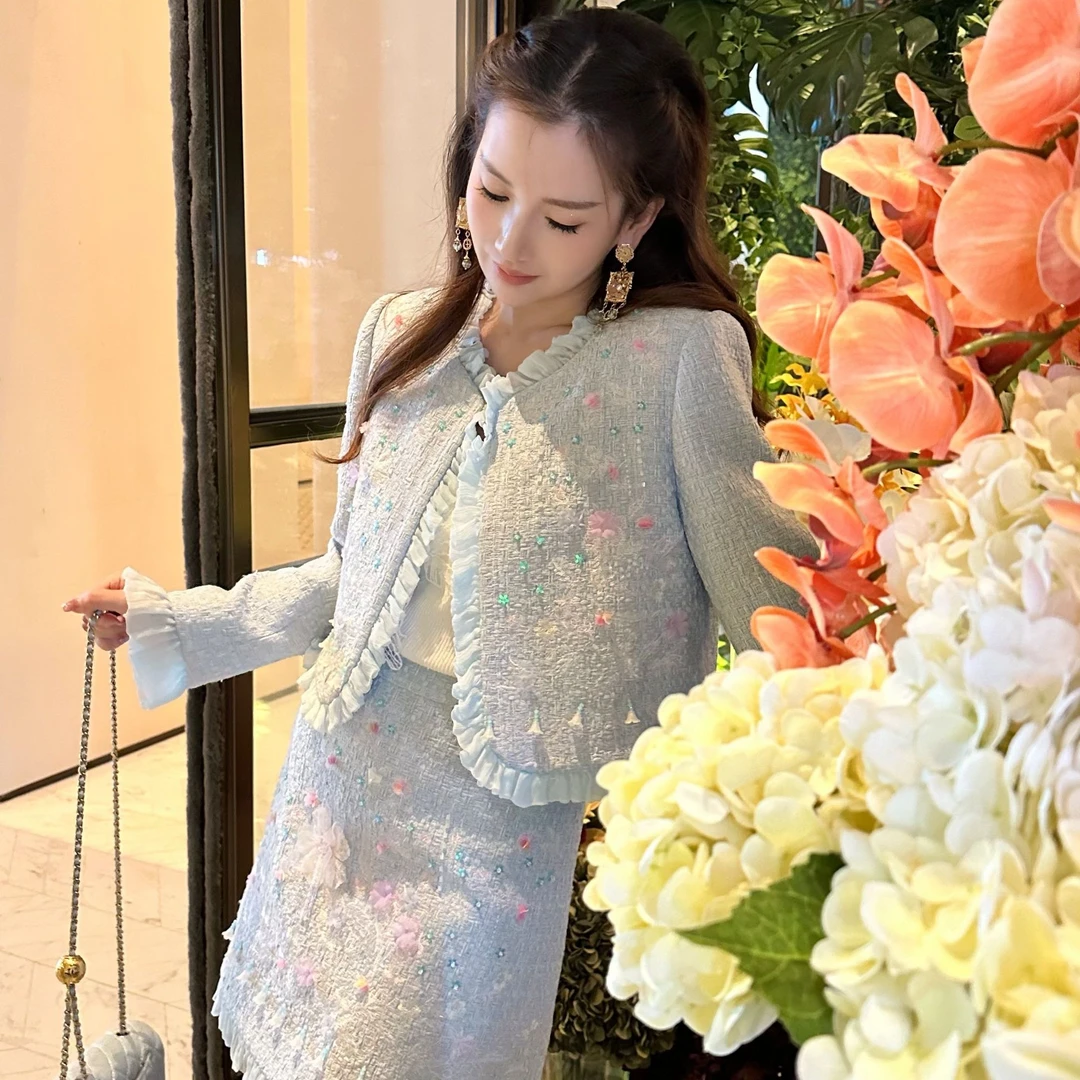 【陈大可专属】Marie Elie【深海繁花】钉珠小香风外套EAE32G04150