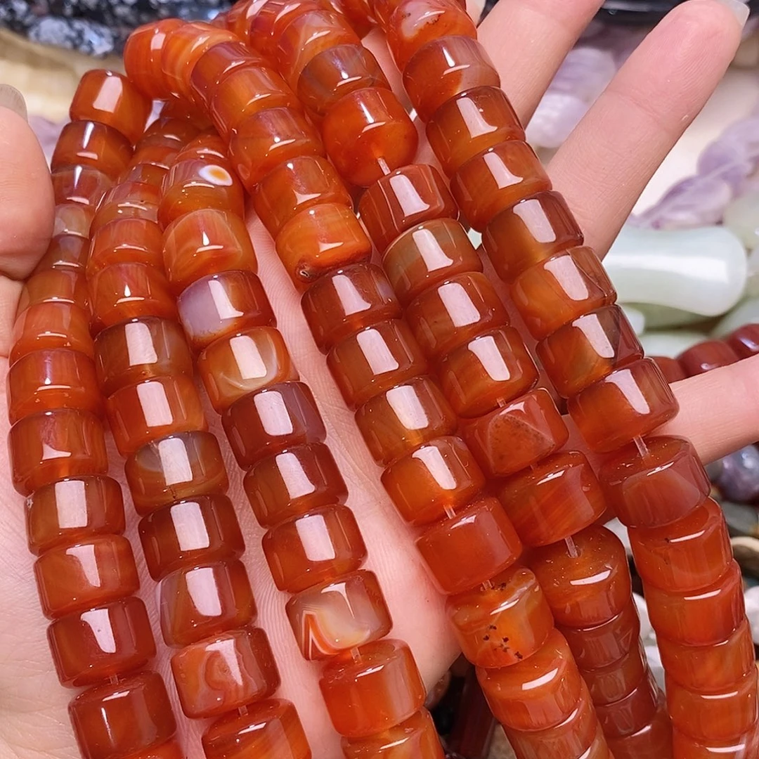 玛瑙/玉髓未镶嵌珠宝半成品玛瑙剁珠一条