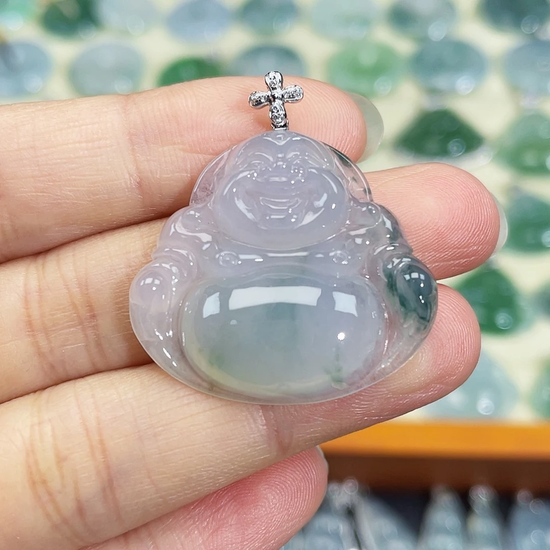翡翠颈饰18K金镶嵌吊坠