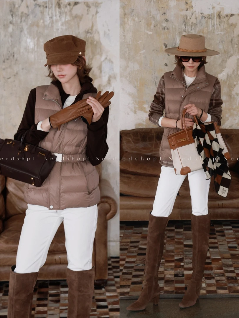 NeedShop1 【双色白鸭绒羽绒马甲】简约百搭冬季马甲