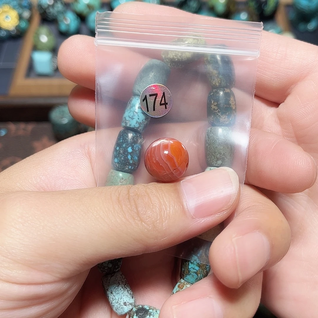 桥****未镶嵌圆珠桶珠老型手串！！玛瑙/玉髓