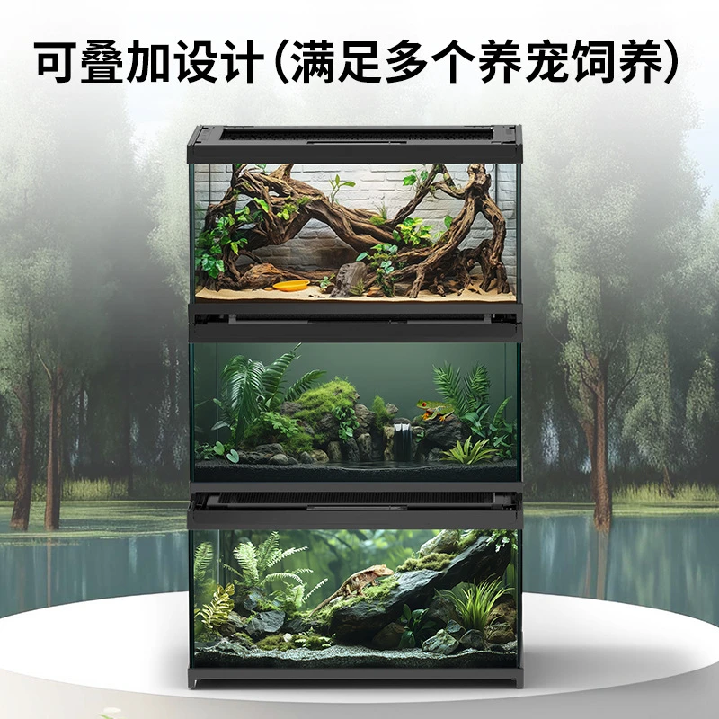 爬宠缸全透生态玻璃缸饲养箱守宫蜥蜴角蛙寄居蟹乌龟蛇虫爬宠