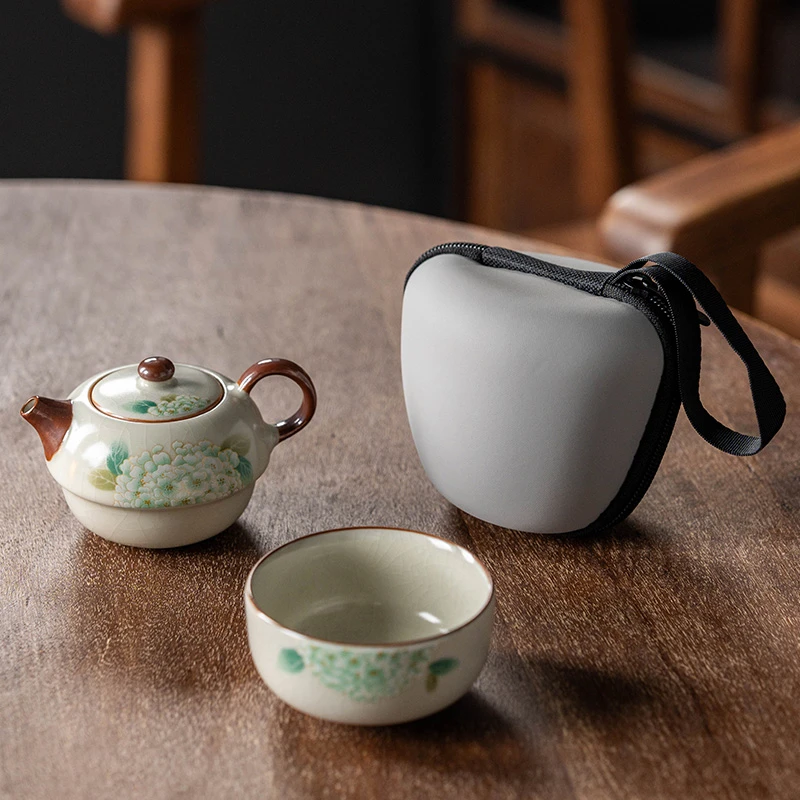 古颂汝窑旅行茶具一壶一杯一人饮泡茶壶1240