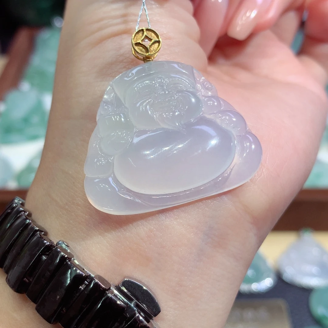 吊坠(不含链)18K金镶嵌翡翠