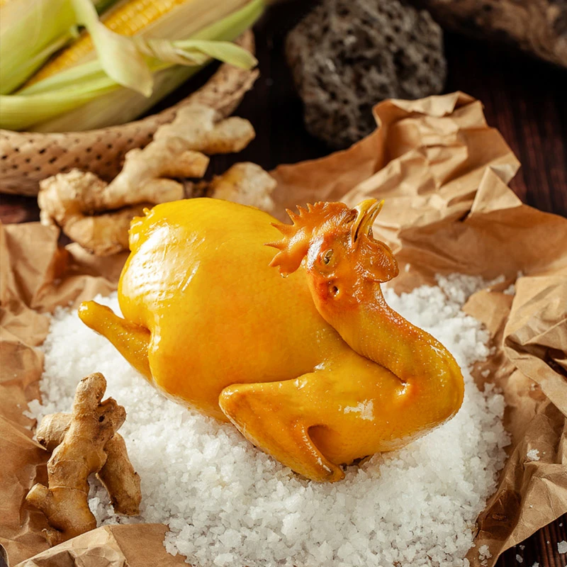 裕邦农场 古法盐焗鸡950g即食手撕土鸡老母鸡鲜咸