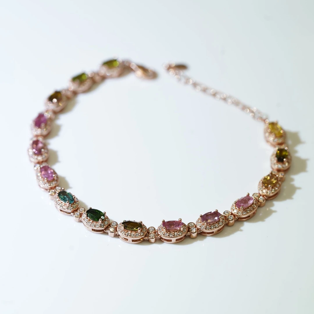 JSBXS0479碧玺手链（20分左右*15颗）