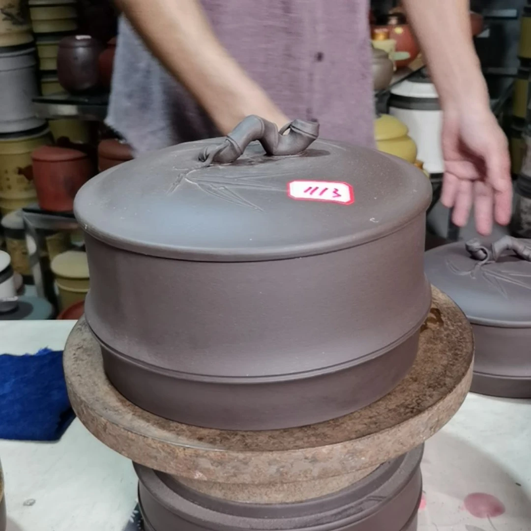 紫砂茶叶罐竹节1113