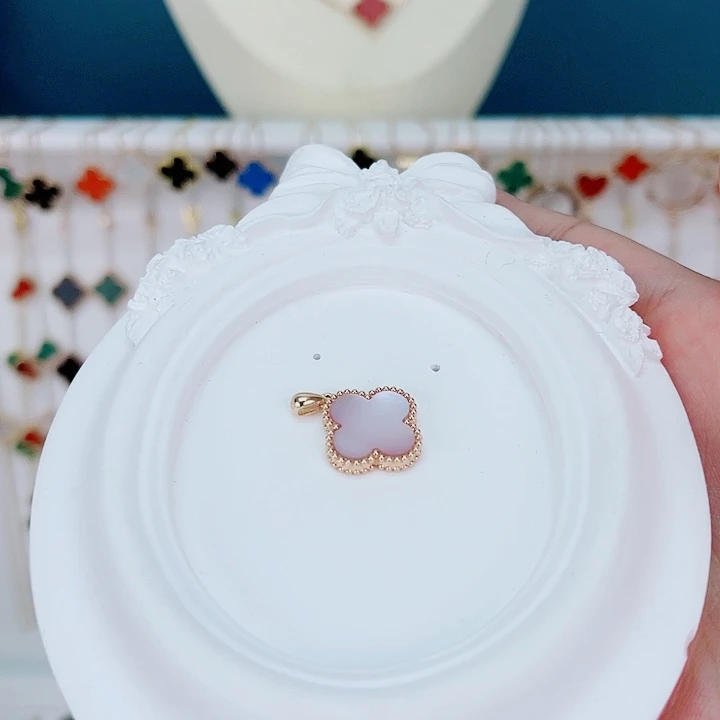 贝壳（贝母）吊坠18K金镶嵌