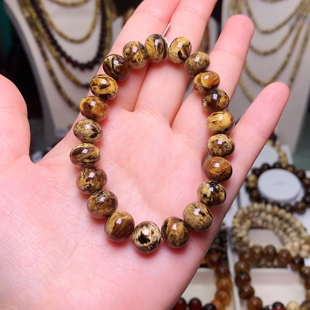 琥珀未镶嵌裸石11-老黄花单圈-712