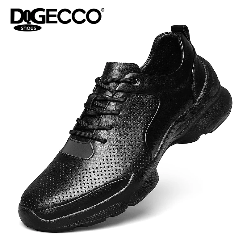 爱步特伦男鞋夏季透气运动鞋真皮软底商务休闲鞋公务镂空皮鞋男