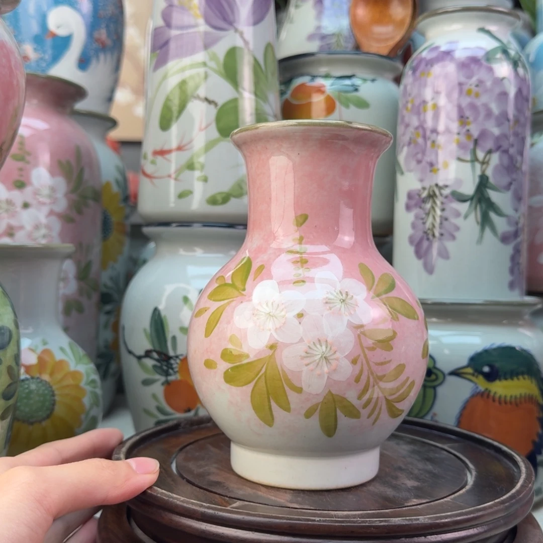 景德镇陶瓷手绘花瓶无孔