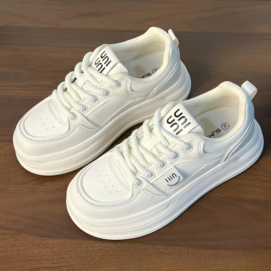 厚底增高休闲百搭小白鞋秋季新款透气休闲真皮韩版潮鞋网红女鞋