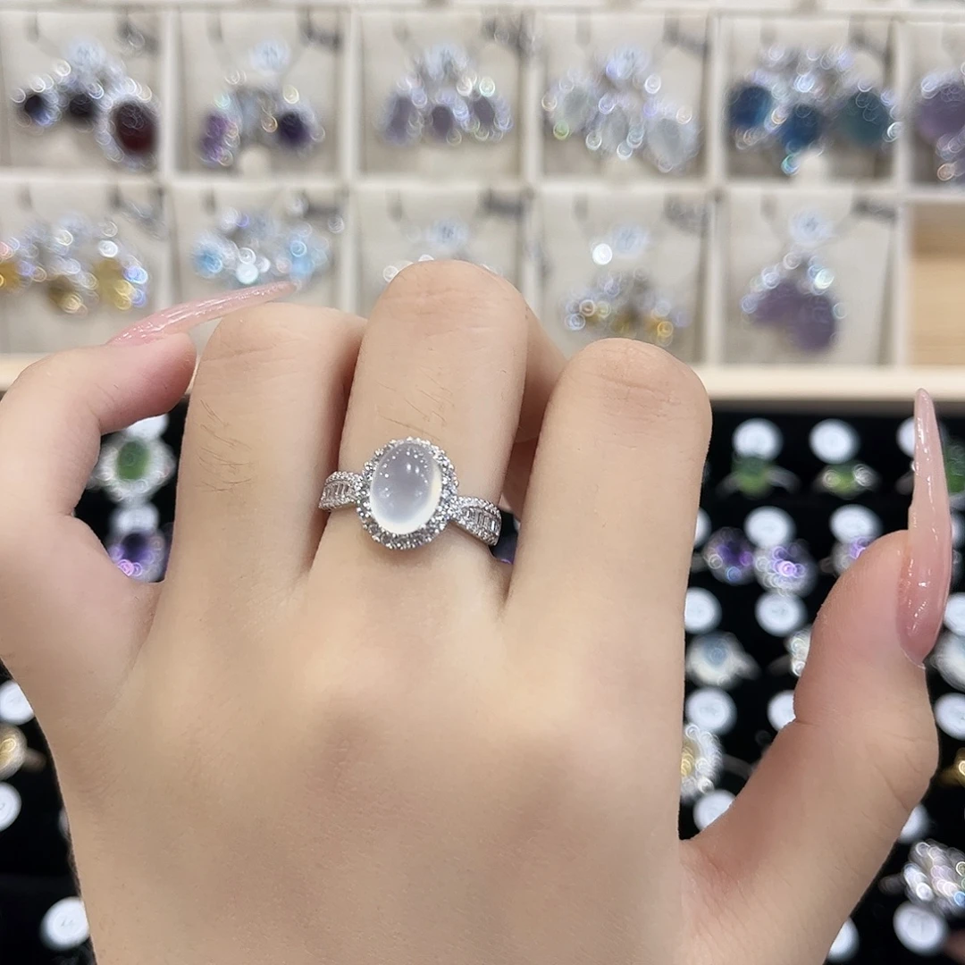 “***”岫玉银S925镶嵌戒指