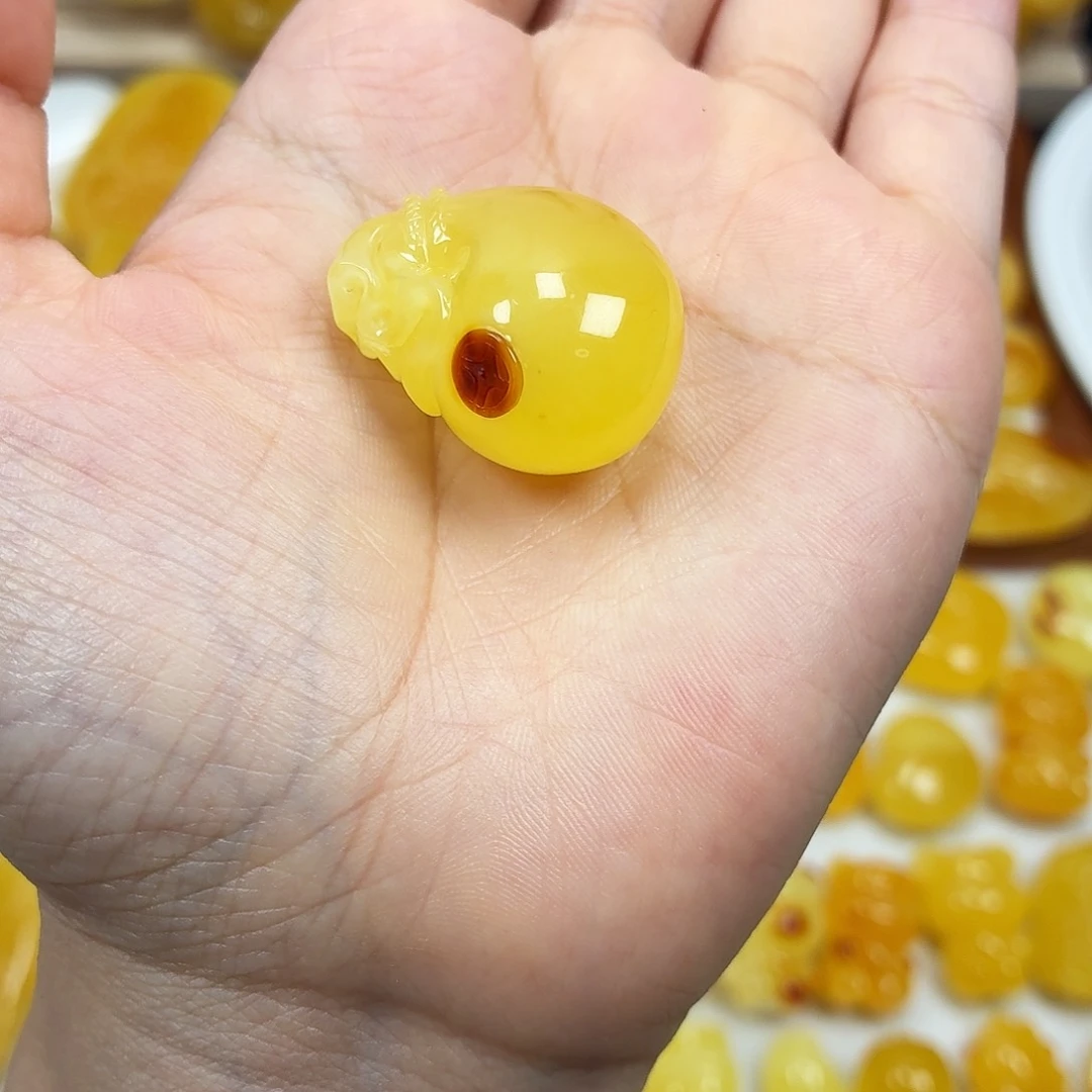 未镶嵌颈饰蜜蜡焦皮钱袋