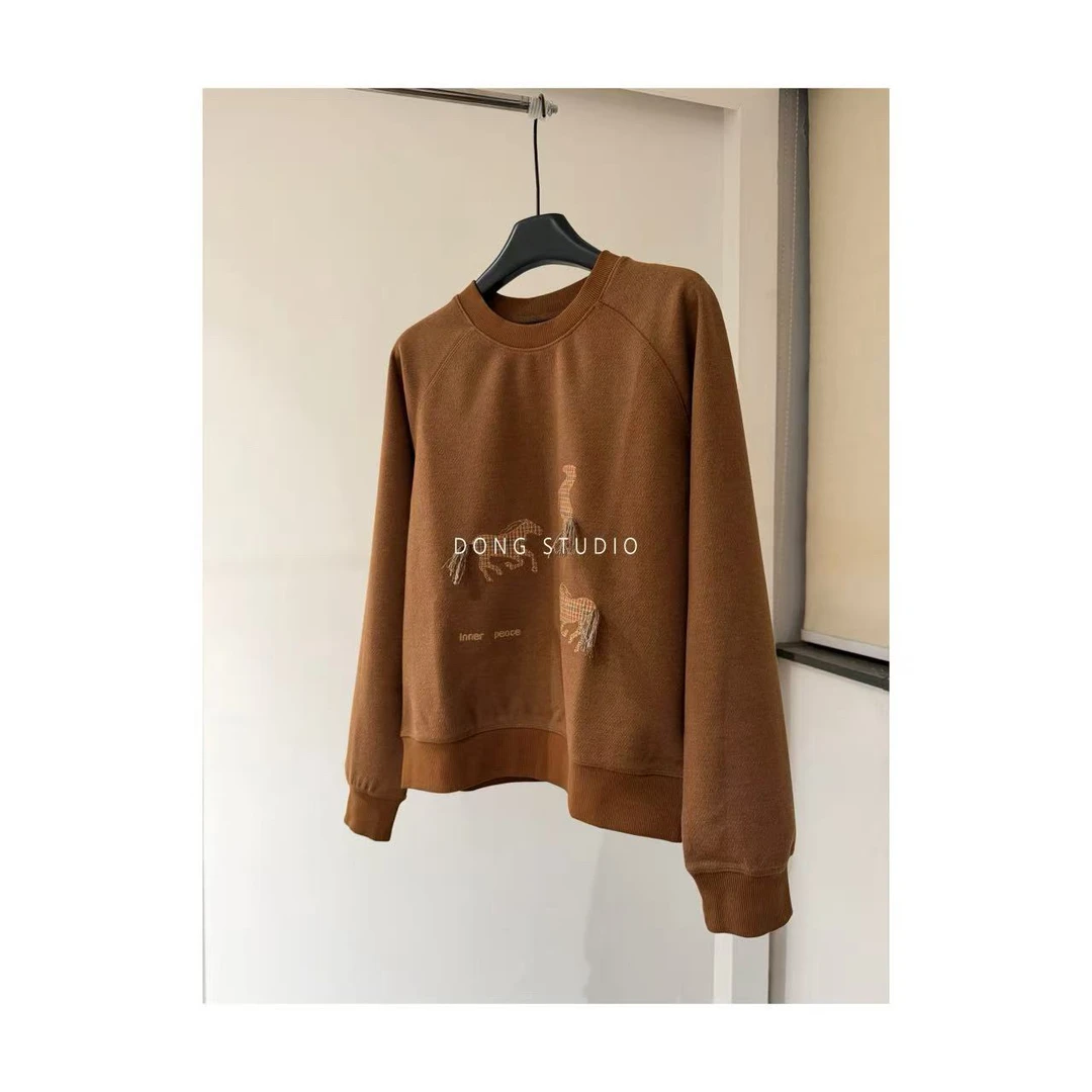 【小马】宽松圆领长袖卫衣I7924