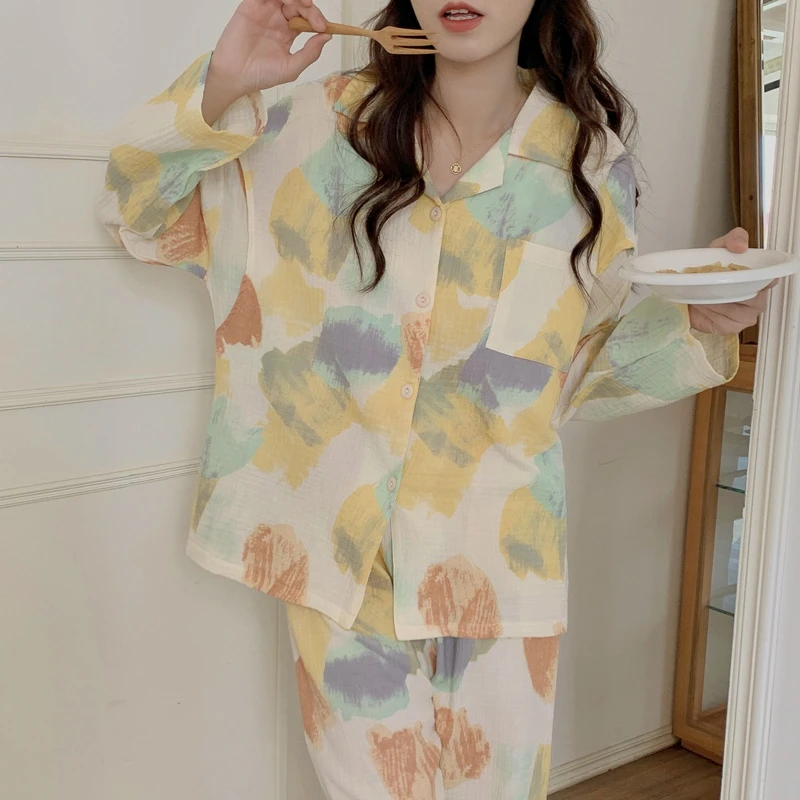 【清仓】月子服7月份产后薄款纱布喂奶哺乳衣大码孕妇睡衣怀孕期