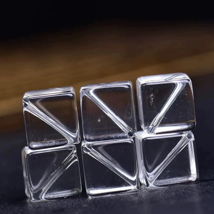 天然白水晶方糖菱形白水晶方块散珠子DIY手工编织穿饰品配件材料